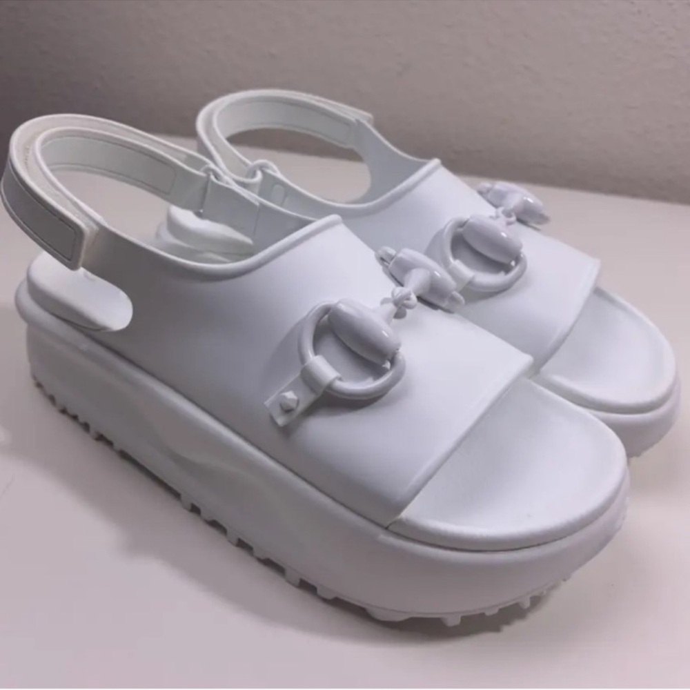 Authentic Gucci Rubber Interlocking Platform Slid… - image 1